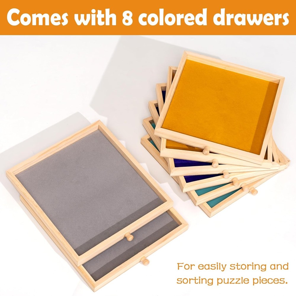 Tektalk 2000 Piece Foldable Puzzle Board with Height Adjustment, Jigsaw White