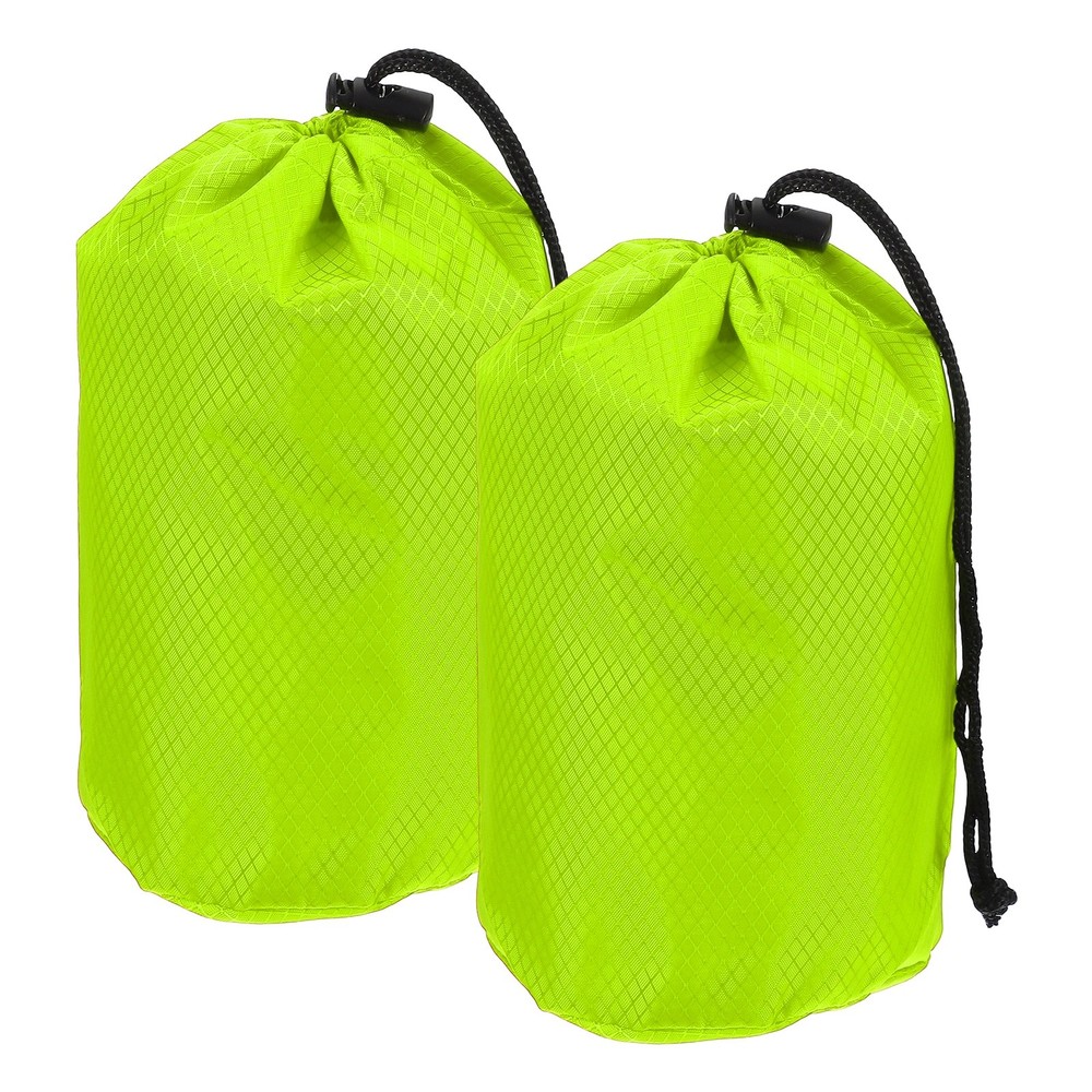 Stuff Sack, Waterproof Ditty Bags with Toggle 4x8In & 2 Pack & Bright Green