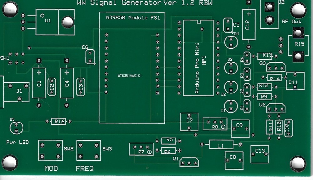 WWSG Signal Generator Printed Circuit Board (PCB)