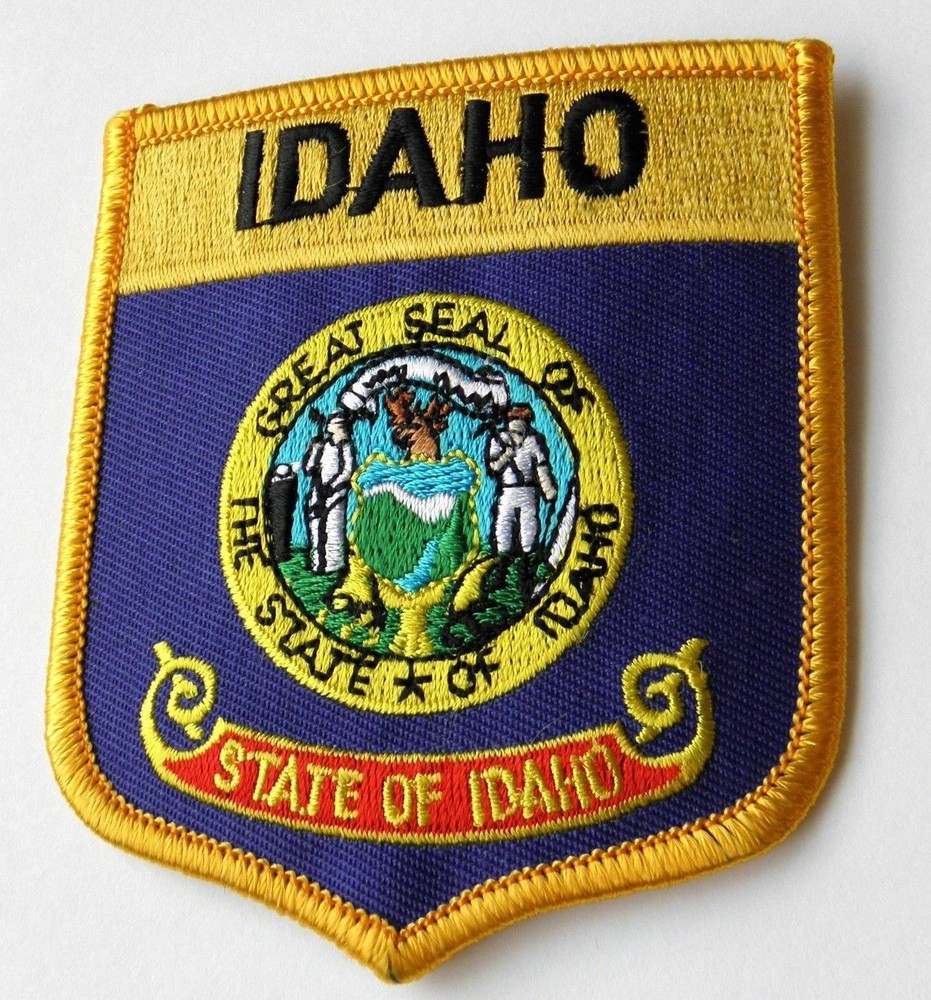 IDAHO US STATE SHIELD EMBROIDERED PATCH 2 X 3 INCHES