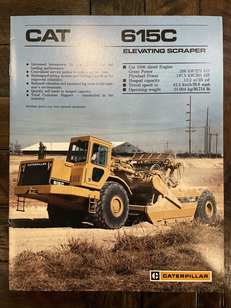 Caterpillar 615C Elevating Scraper Brochure ‘88