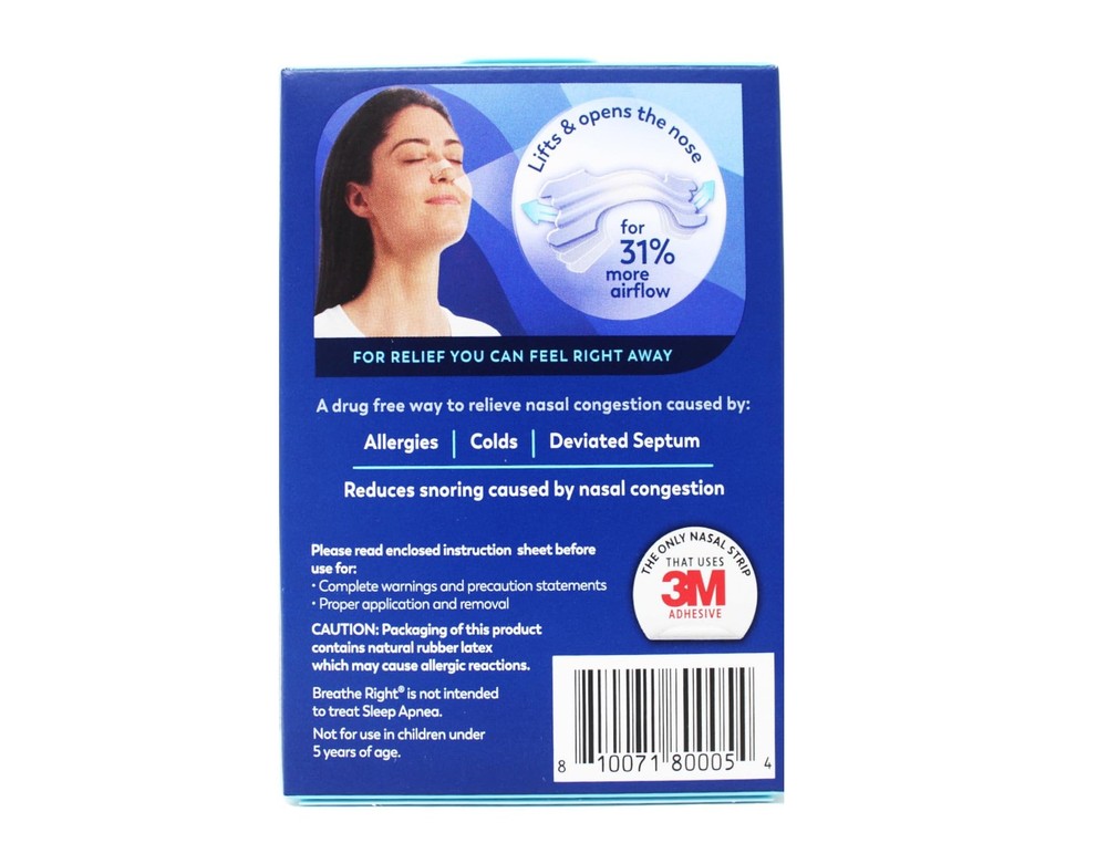(120 Strips) Nasal Strips Clear Large for Sensitive Skin