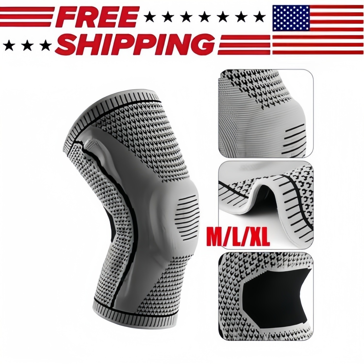 Knee Sleeves Compression Brace Support Sport Joint Injury Pain Arthritis Relief