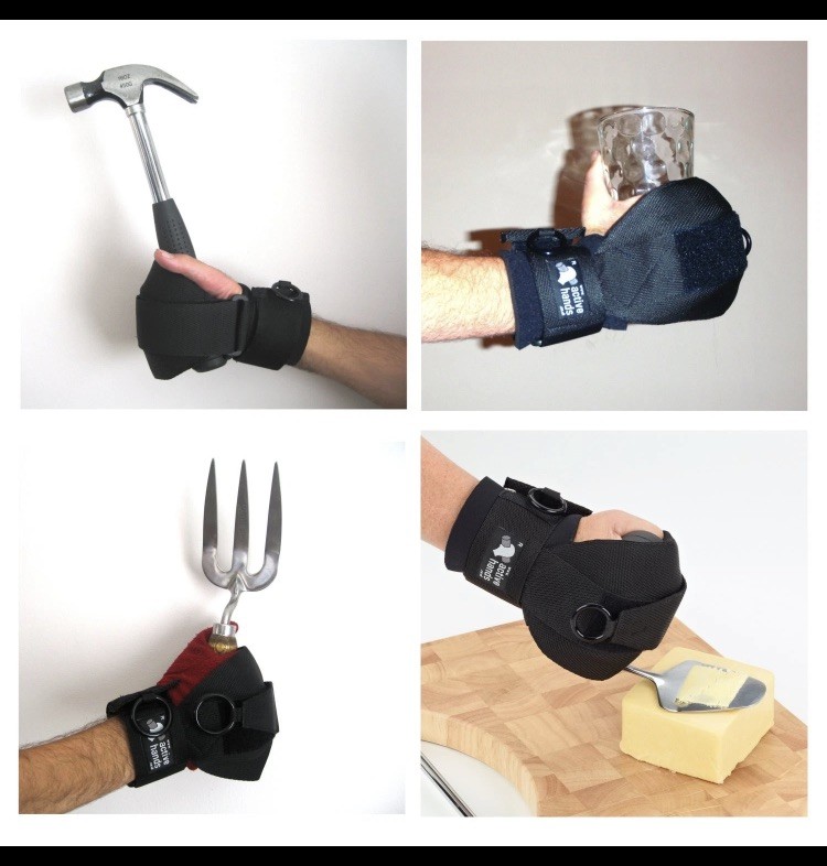 Active Hands Limb Difference Gripping Aid | Standard Size For Right Hand | Black