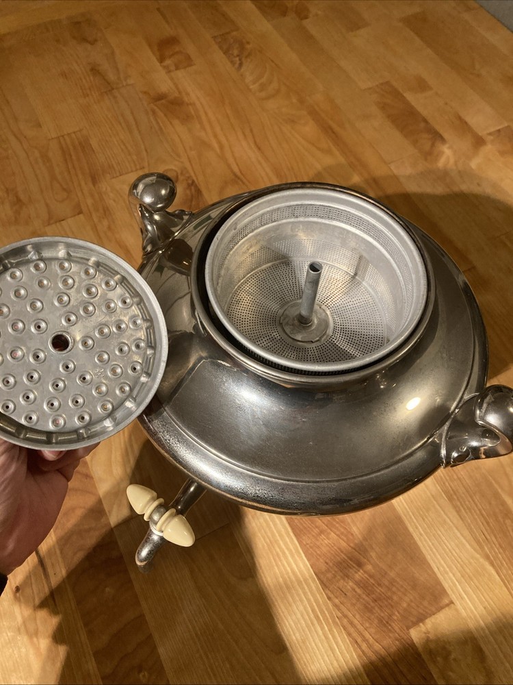 1924 Universal E9239 Coffee Percolator Set - 5pc Aladdin Urn - Mint Glass/Tray