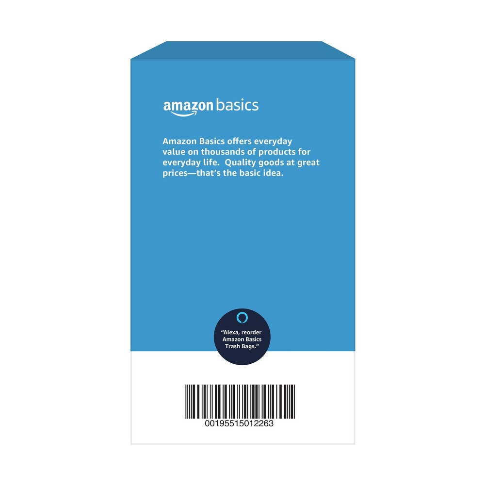 Amazon Basics Multipurpose Drawstring Trash 50 Count (Pack of 1), Red,Black
