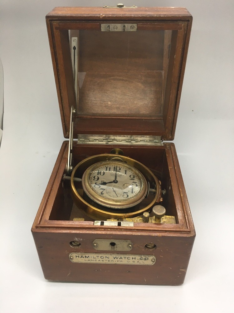 Hamilton Ship Chronometer model Box Waltham Clock Wear & Tear