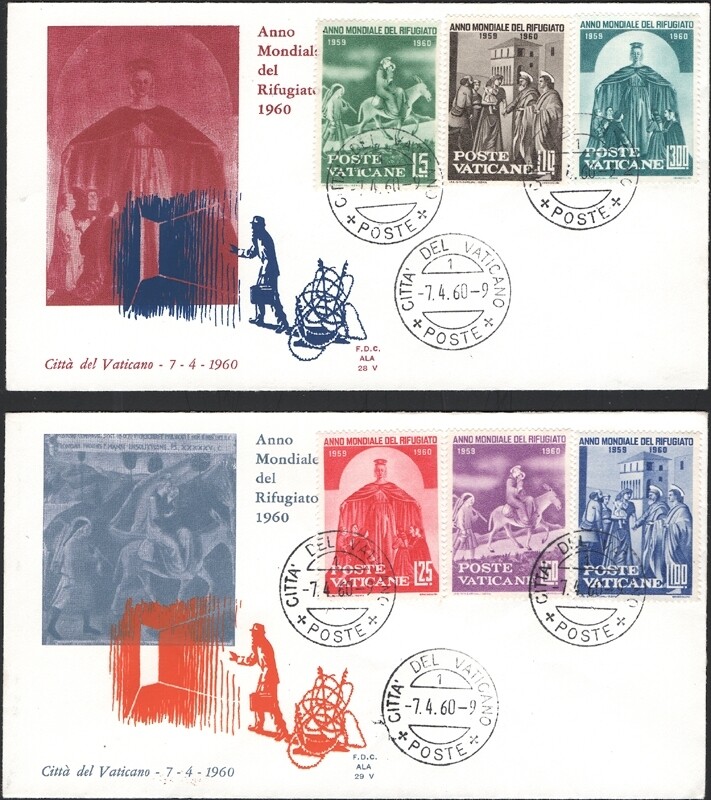 VATICAN, 1960. First Day Covers (2), Refugee Year 275-280