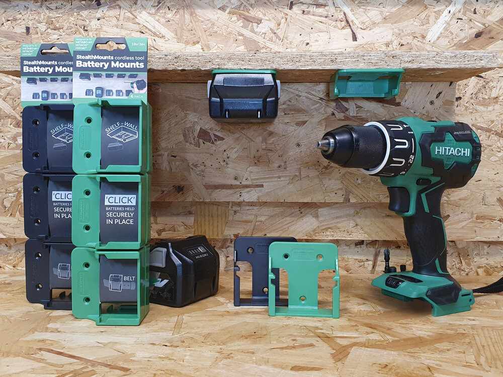 Stealthmounts Green Battery Mount For Metabo Hpt Batteries 6Pk