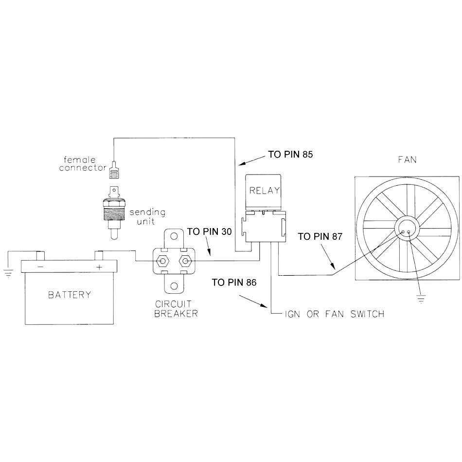 ELECTRIC COOLING FAN GROUND-ING THERMO-STAT SWITCH RADIATOR TEMP-ERATURE SENSOR