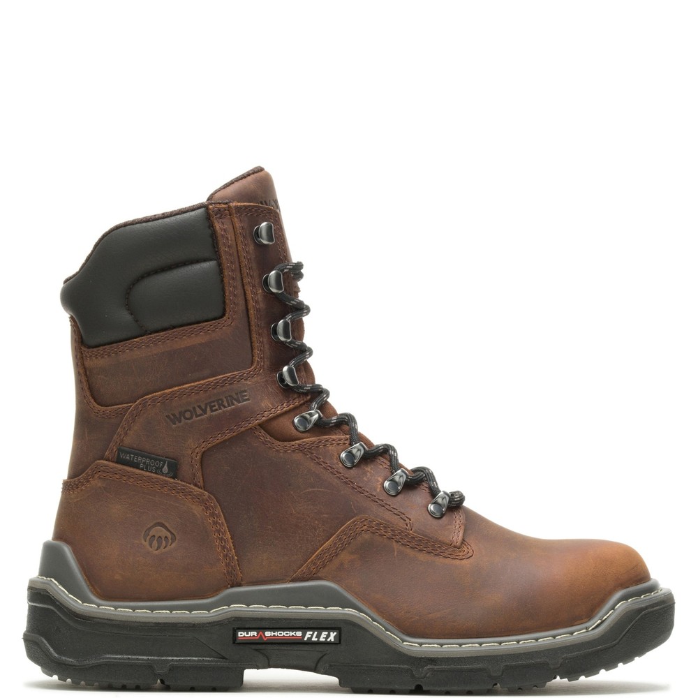 Wolverine Men Raider DuraShocks® Waterproof 8" Work Boot Shoes