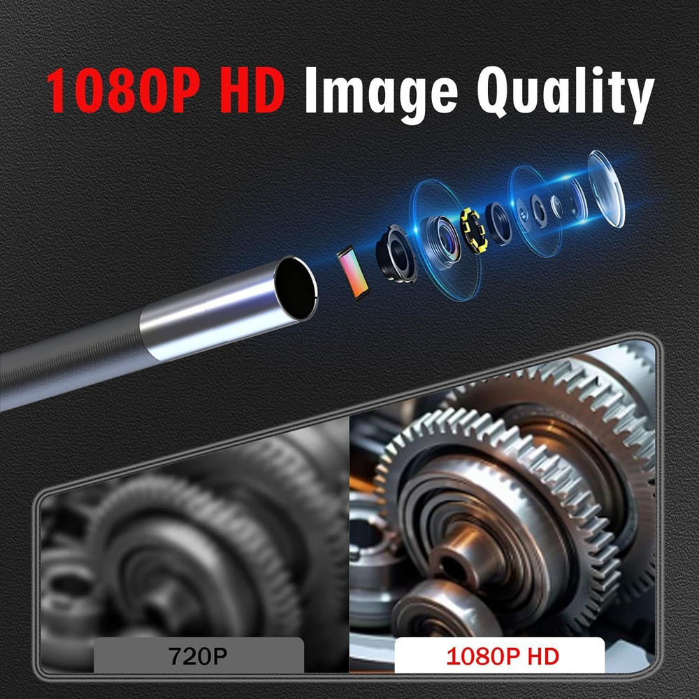 Articulating Borescope Camera with Light,Two-Way Industrial Endoscope Inspection