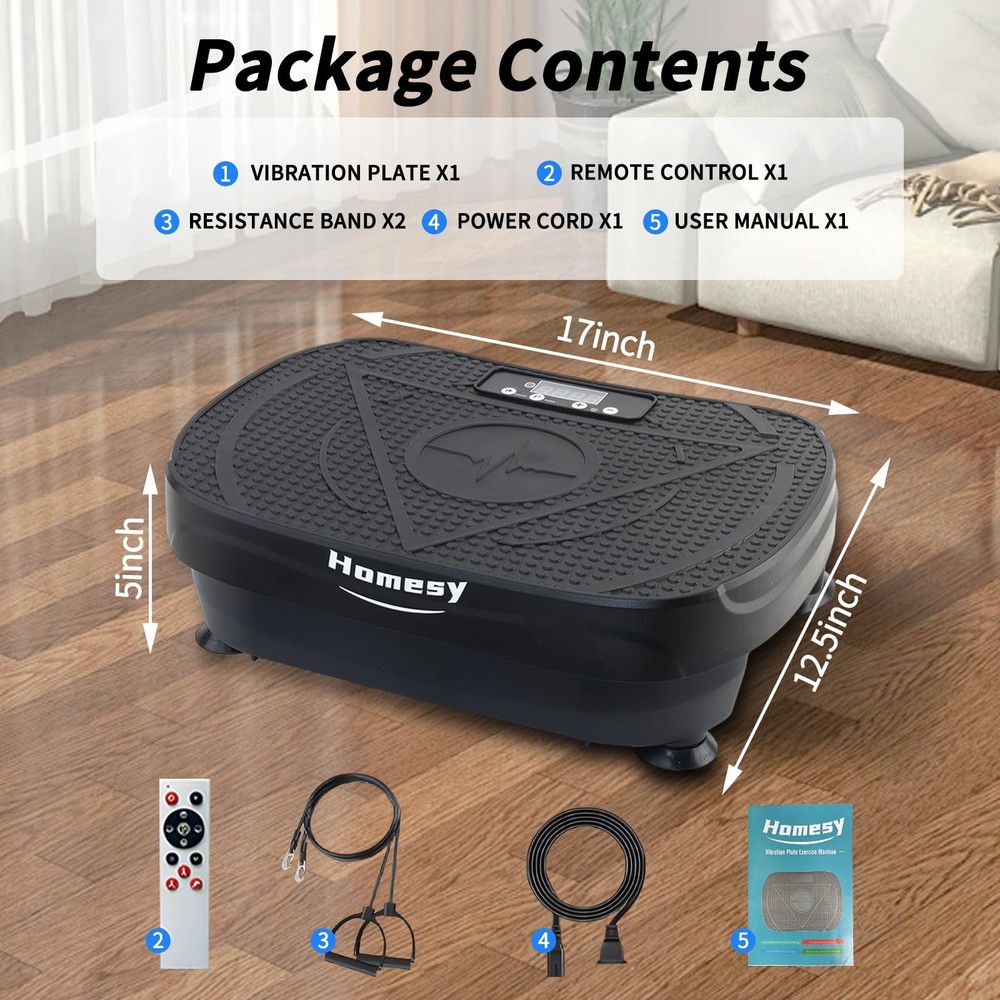 Vibration Plate Exercise Machine, Vibrating Plate for Lymphatic Drainage, Ful...