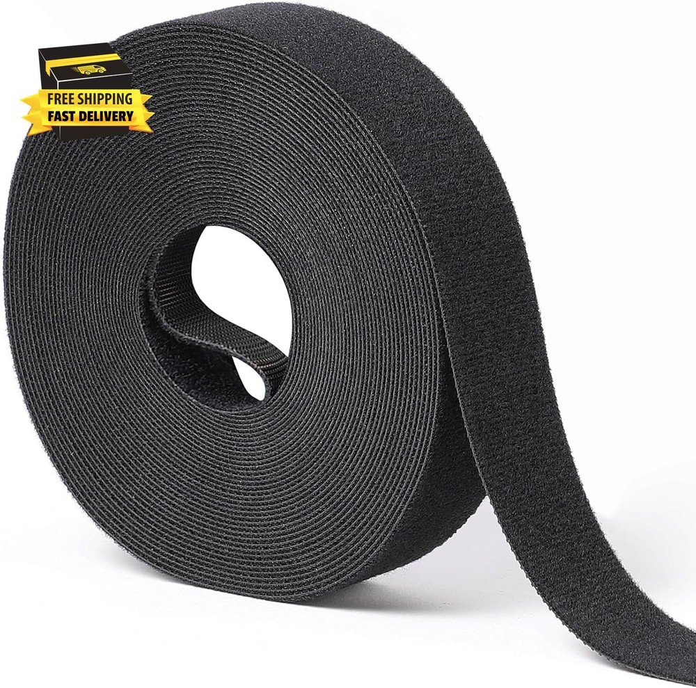 1 in X 30 Ft Hook and Loop Roll | Double-sided Strips, Self-gripping Straps | Re