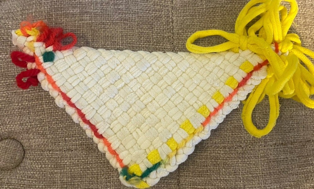 Vintage Unique Handmade Loop Rooster Potholder