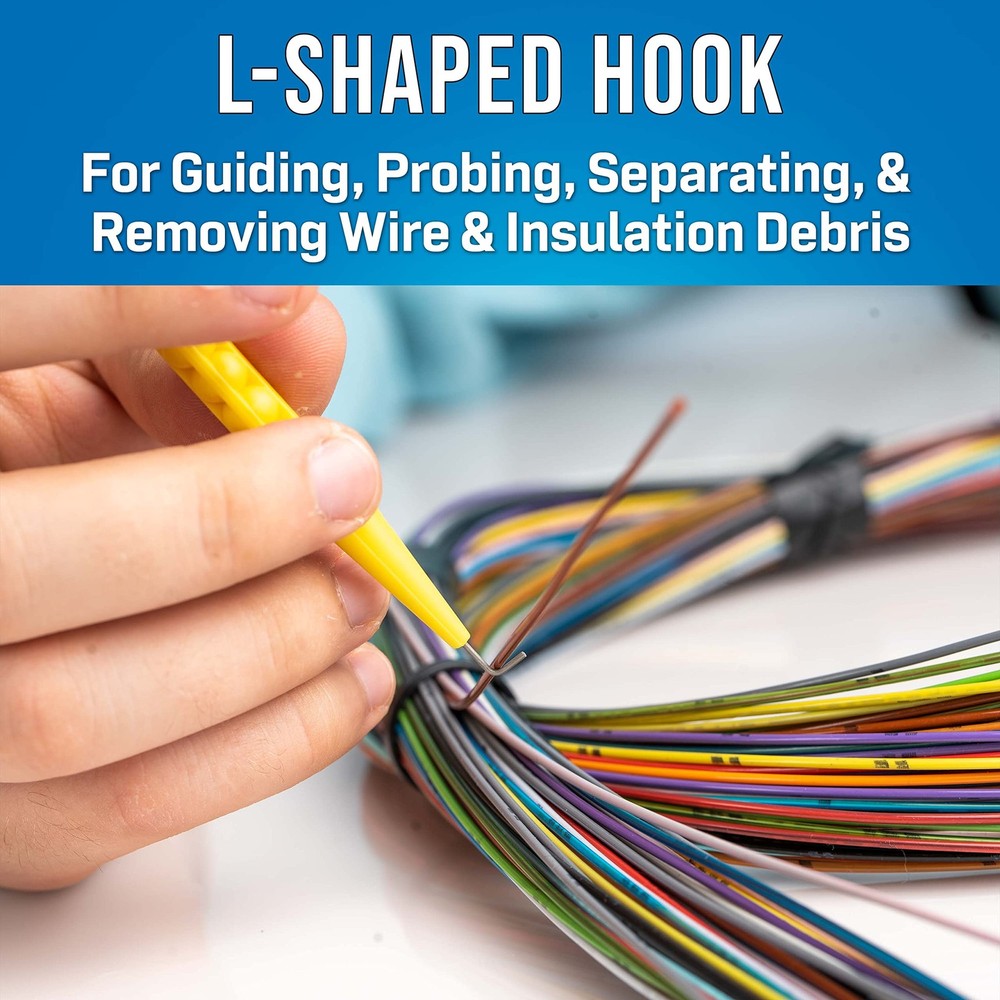 L Shaped Probe Pick Set Electrical Wire Hook Insulated Flat Head 10 Pack