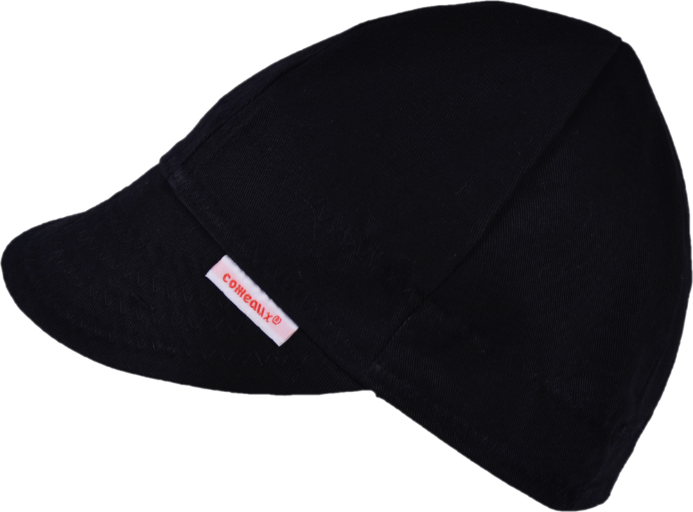 NWT Comeaux Caps Welders Welding hats solid black size 7-7/8 Reversible 2000