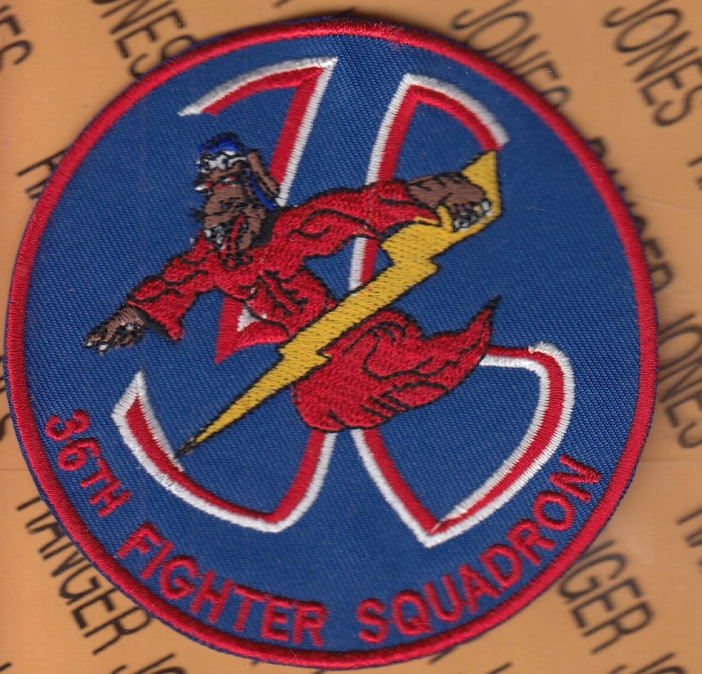 USAF Air Force 36th Fighter Sq FS Flying Fiends Bolt 3.75" patch c/e
