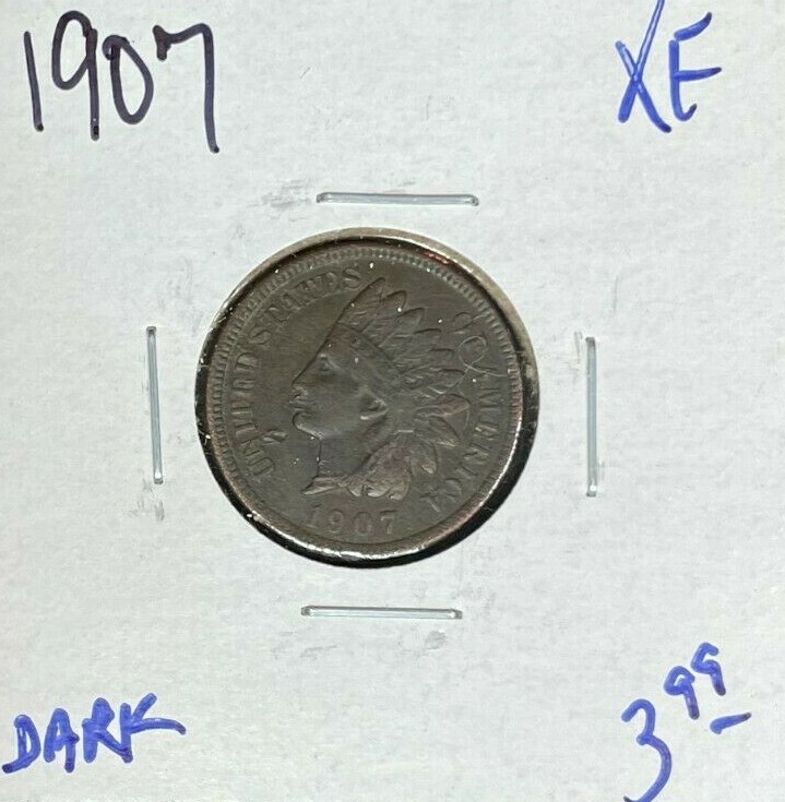 1907 INDIAN HEAD CENT ~ XF ~ DARK ~NICE COIN~ REF# D/D