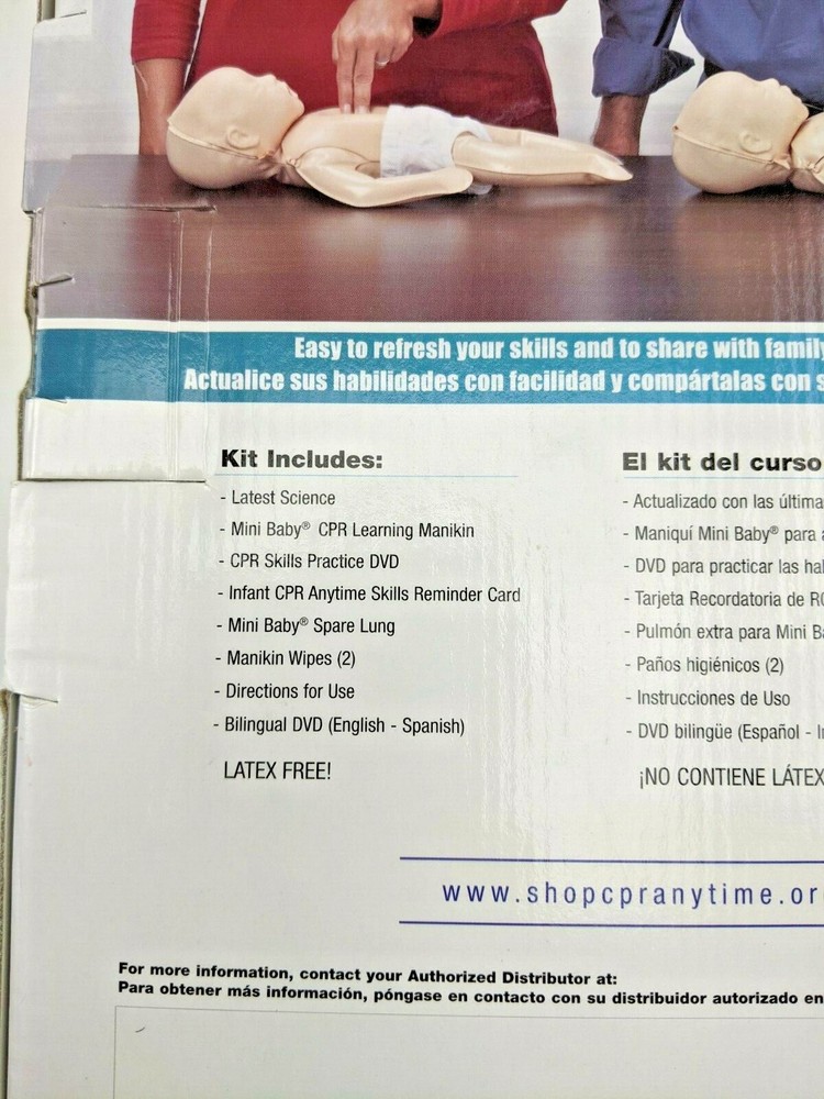 Infant CPR Anytime Learning Tech Mini Baby Trainer & DVD NEW
