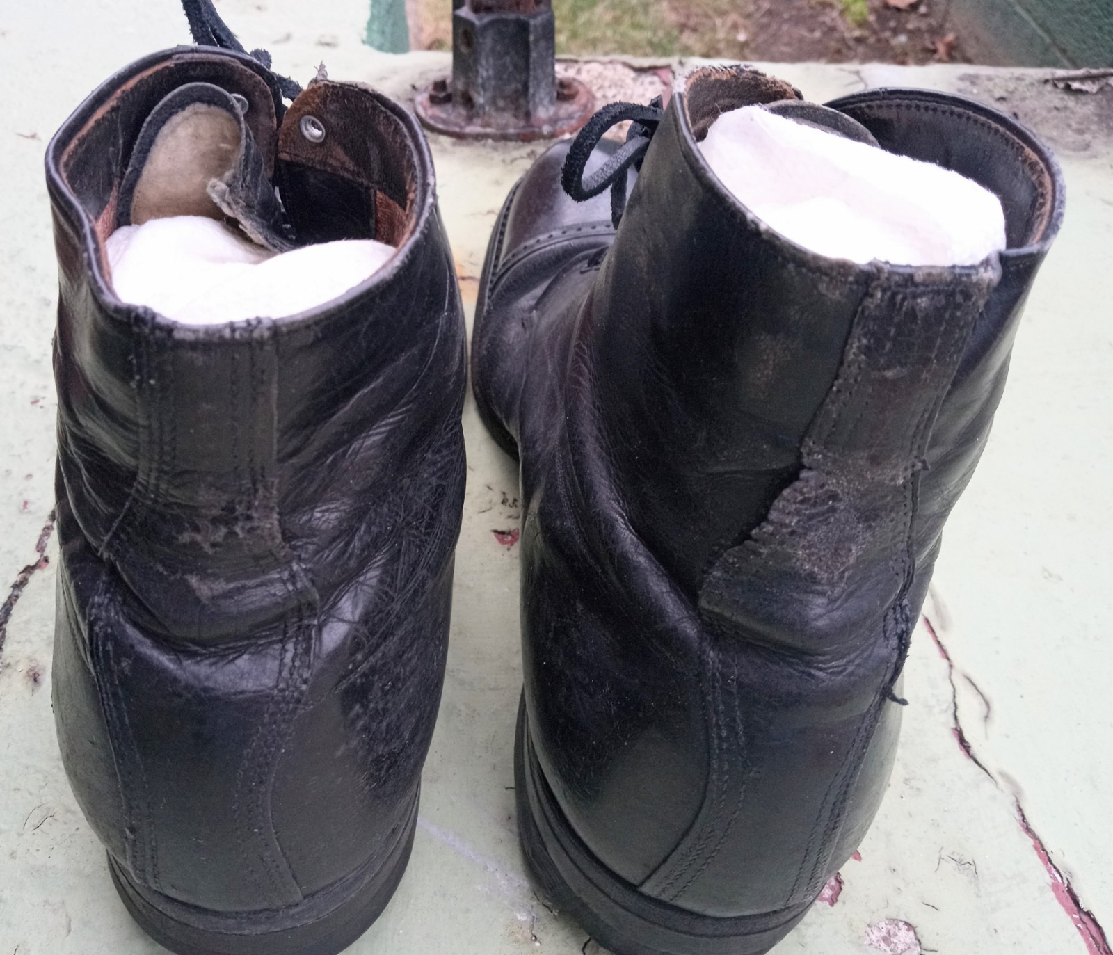 Span Am Indian Wars US Boots Black Leather 11" Long Goodrich Heels Volunteers