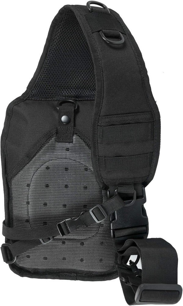 WFS Tactical Sling Backback with Concealed Carry Pocket, Black