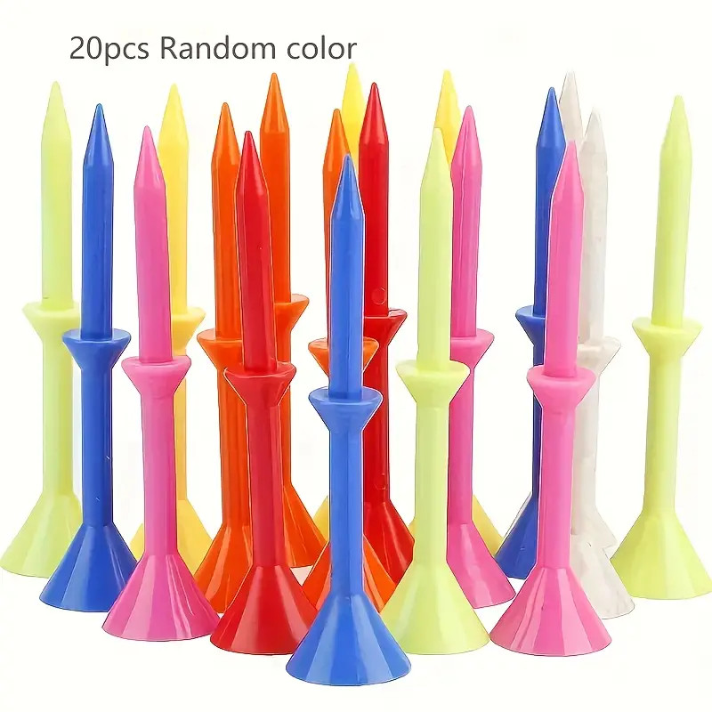 20pcs Extra Thick Golf Tees Cup Design 3.26" Unbreakable Stability Mixed Color