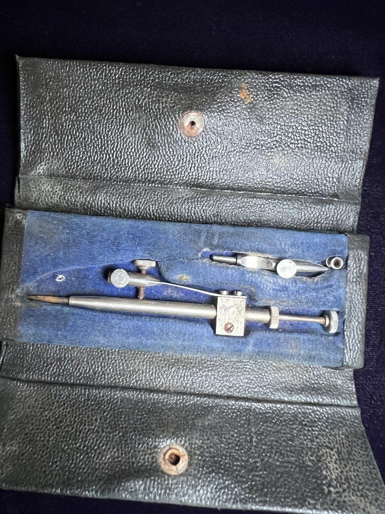 Vintage Drafting Compass Set Lot Bow Compass Divider Engineering Drawing