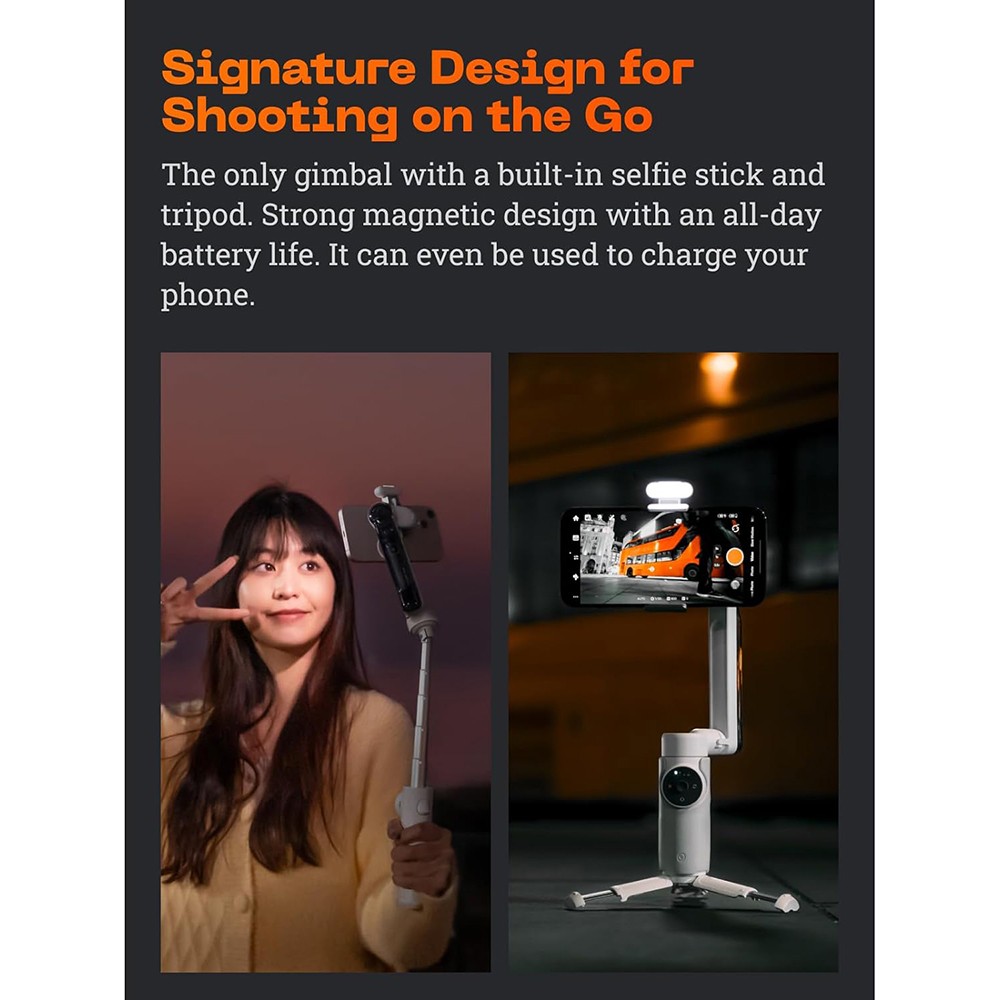 Insta360 Gimbal Stabilizer Creator Kit w/ 3-Axis Stabilization; AI Tracking - Op