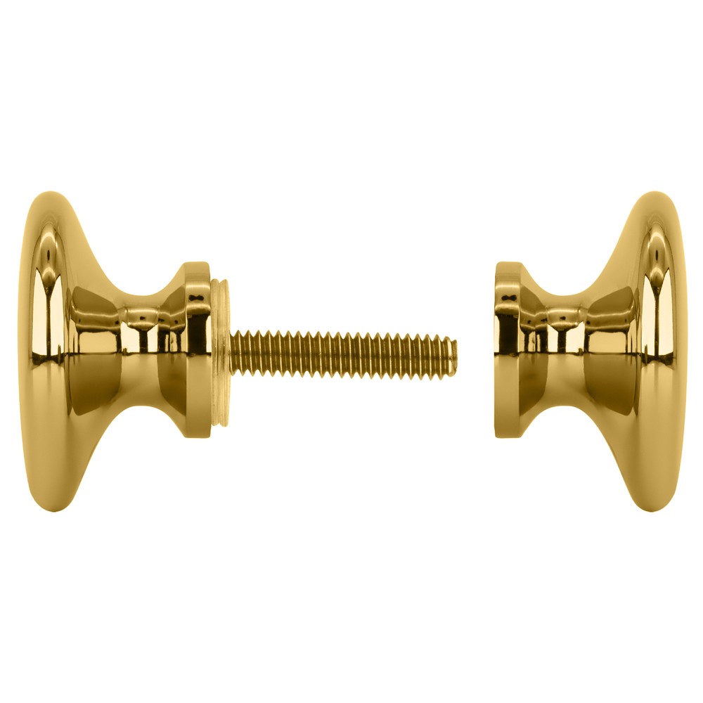 Unlacquered Brass Traditional Style Back-to-Back Shower Door Knobs