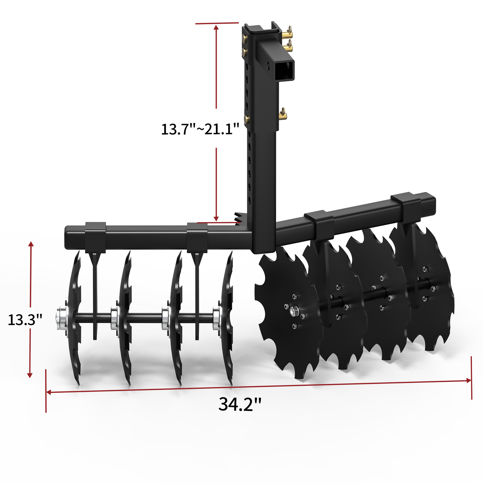32" Cut Width Disc Plow Harrow W/ Universal 2" Receiver Mount for ATV/UTV Heavy