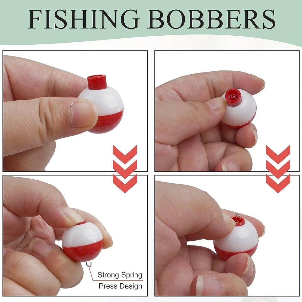 Fishing Hooks Bobbers Tackle Kit, 250pcs Basic Box black