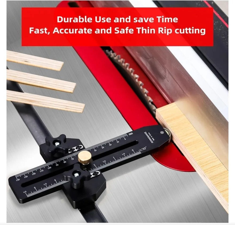 Thin Rip Jig Table Saw Jig Guide for Making Repetitive Narrow Thin Strip Cuts Wo