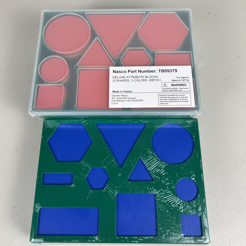 Didax Attribute Blocks Desk Set Geometric Shapes Learning Toy