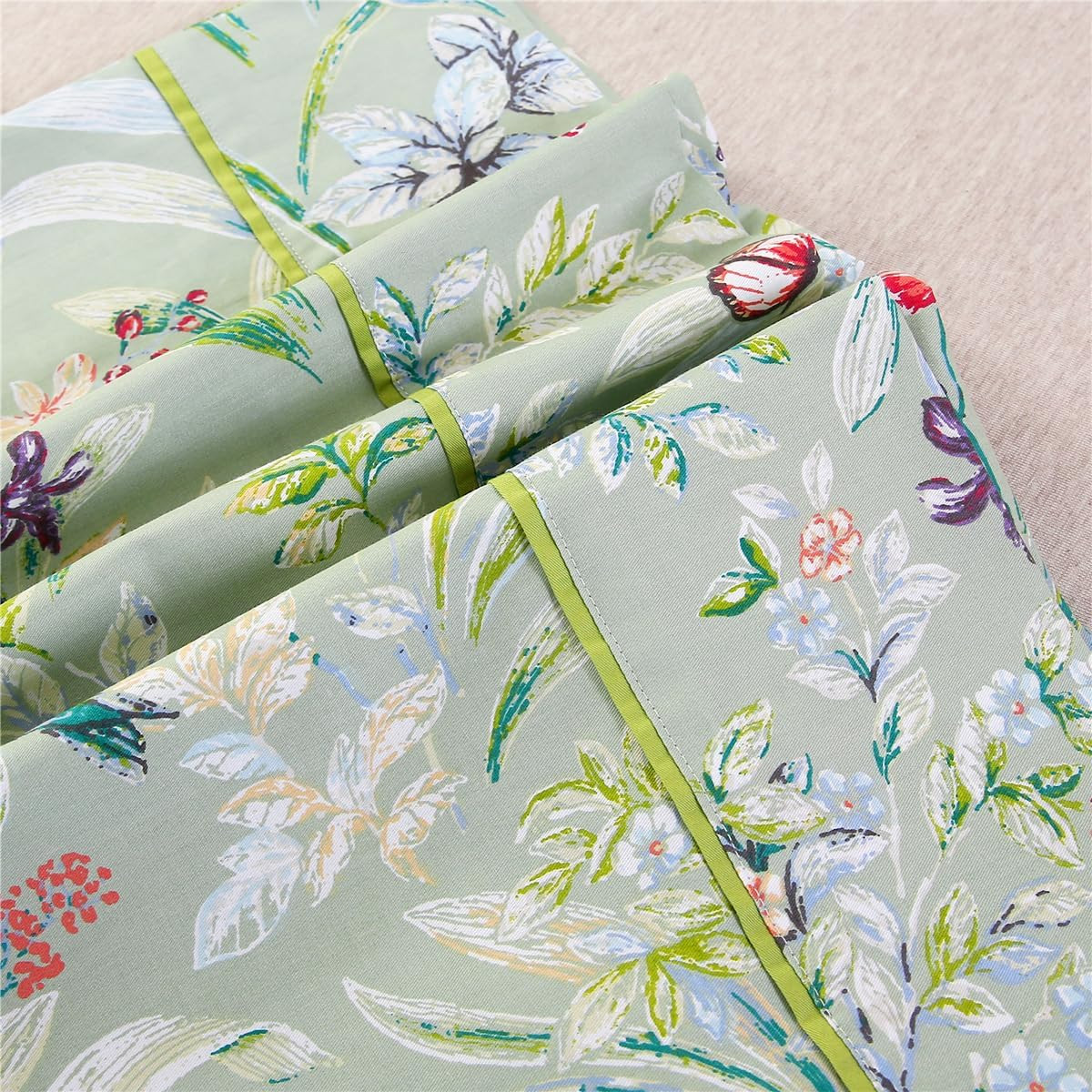 100% Cotton Pillowcases Set of 2 King Size Floral Printed Butterfly Pillow Cases