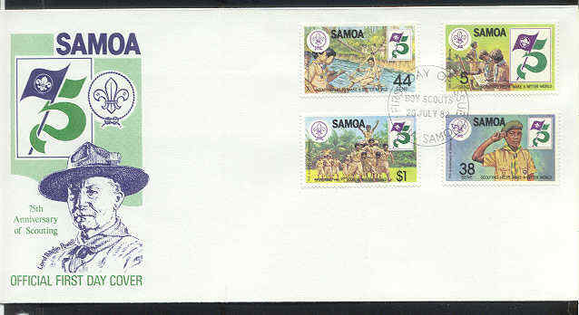 SAMOA 1982 75th BOY SCOUTS Rope Bridge FDC