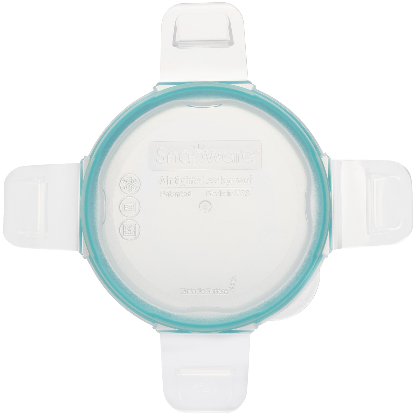 Snapware 7202R Clear Total Solutions Lid with Teal Blue Gasket - Made in the USA