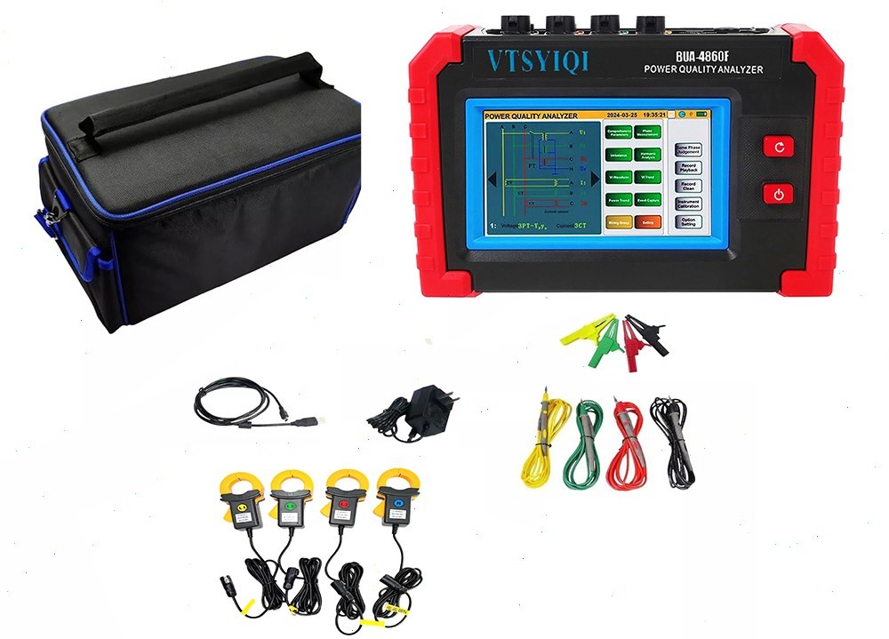Three Phase Power Quality Analyzer with 0.10A~100A Record Waveform and Parameter