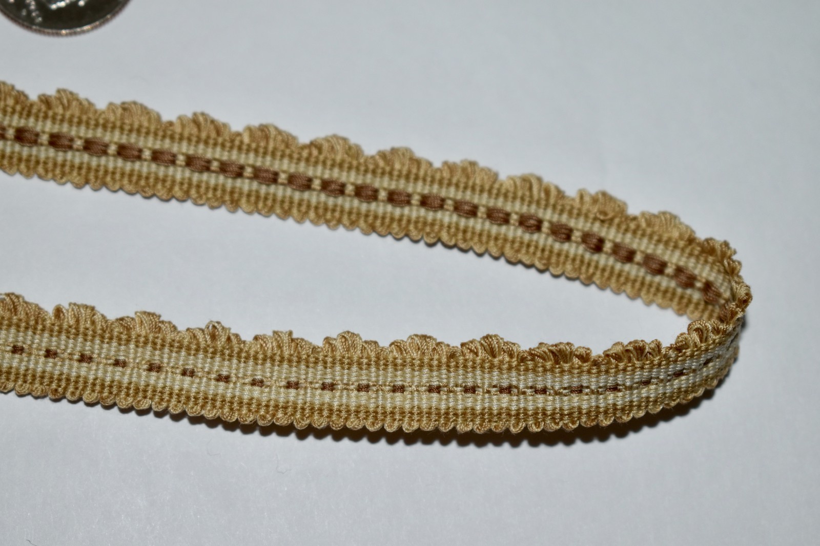 6.53 yds (4pcs=235") Samuel & Sons LANCASTER GIMP Beige 1/2"wide Trim