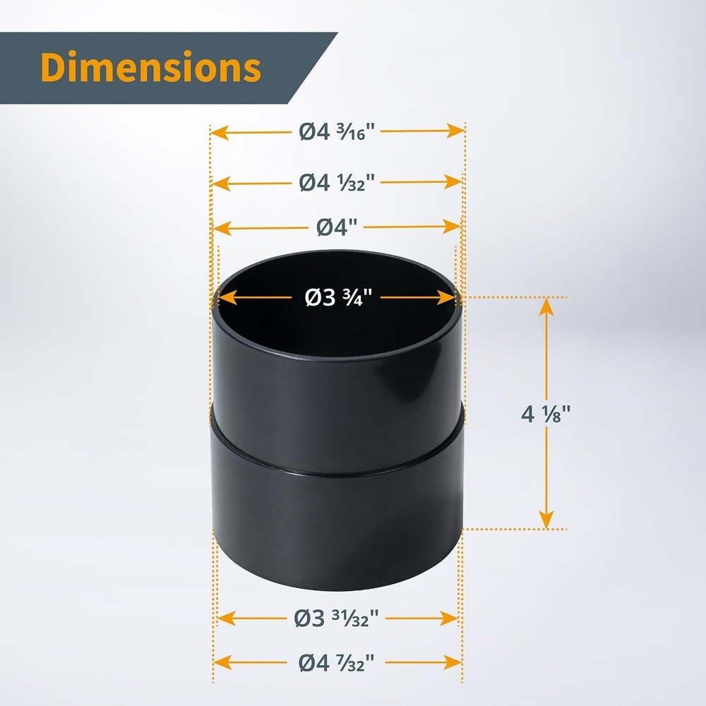 Professional-Grade 4-Inch Pipe Hose Adapter - Versatile Dust Control Fitting