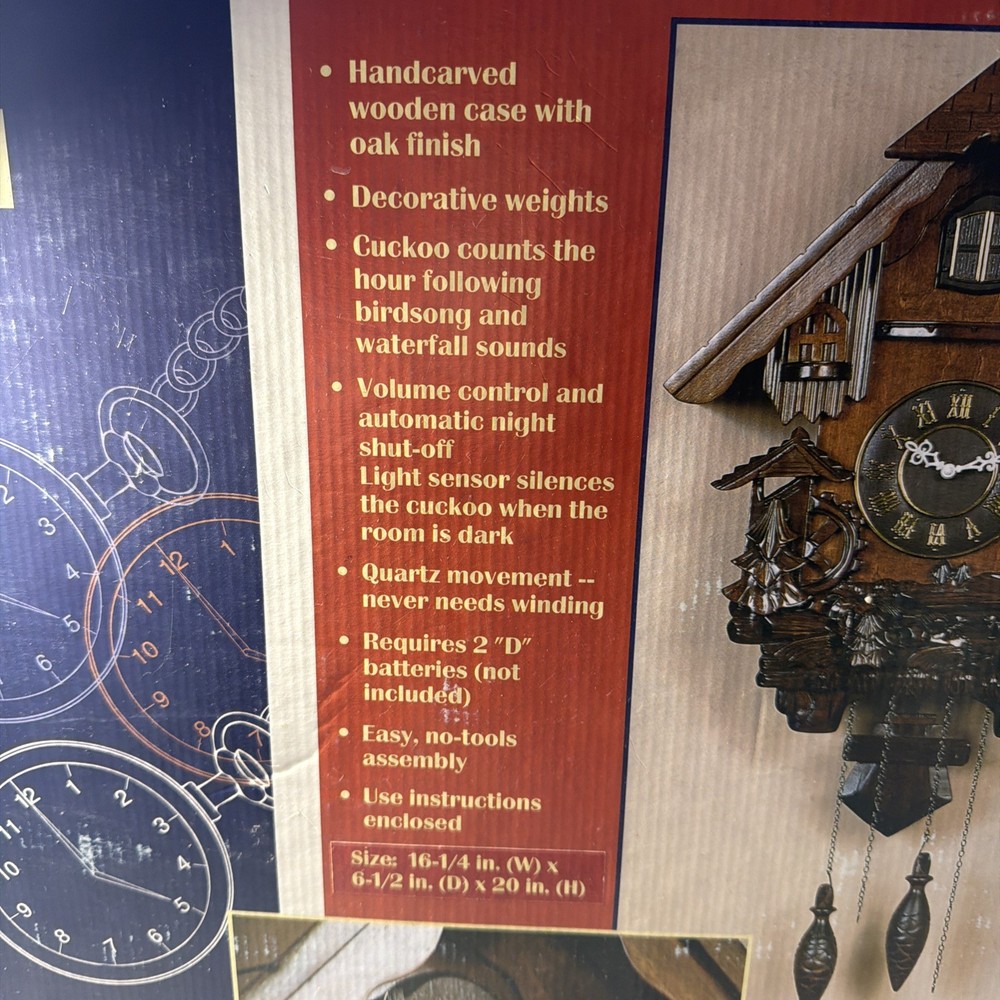 Stratford Handcrafted Cuckoo Clock NIB