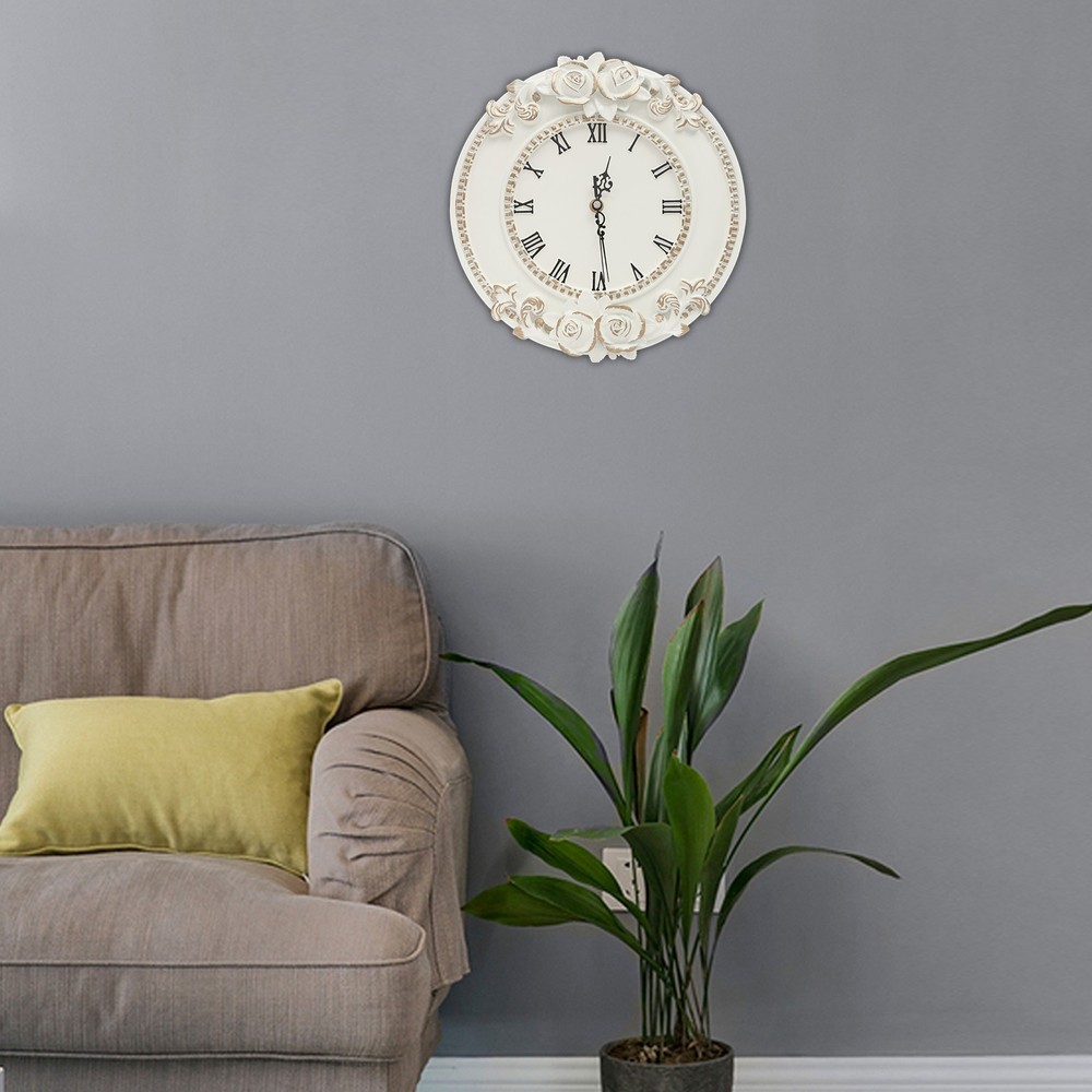 Wall Clock, White Large Wall Clock, Round Home Decoration Clock