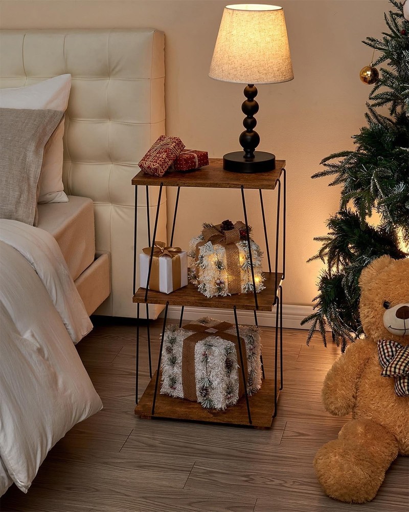 Side Table , Tall End Table, Small Accent Table, Bedside Table for Living Room