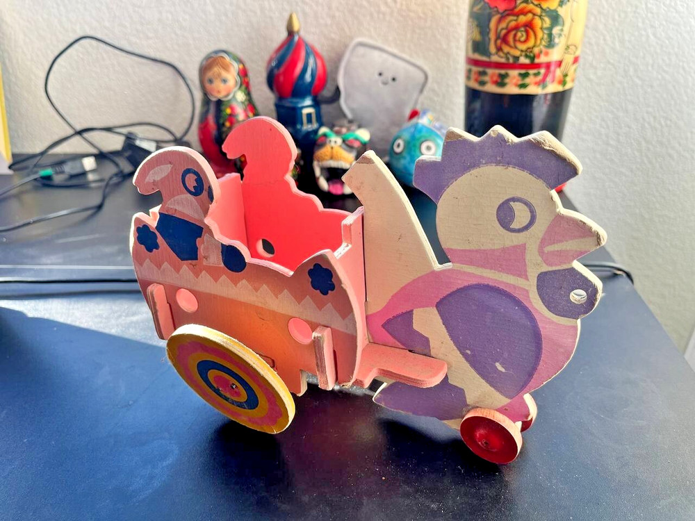 1930s Bumpa toys  mowing wheels Chicken Pull Toy