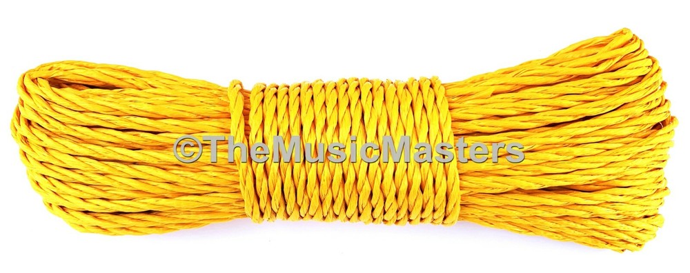 (2) Yellow 100ft Twisted Poly UTILITY ROPE Line Cargo Tie Down Cord Twine String