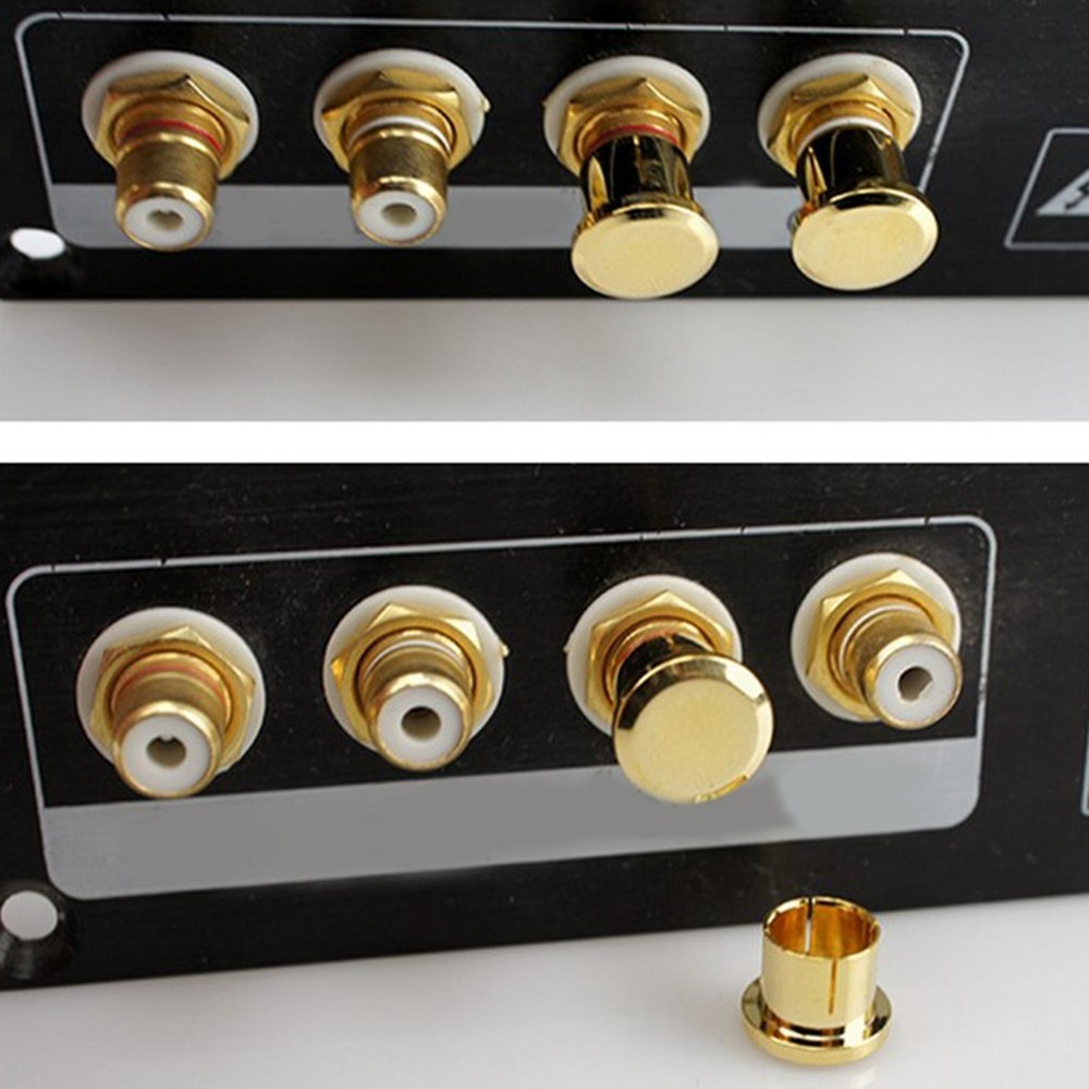 8Pcs Gold Plated Plug Short-Circuit Socket Phono Connector Shielding8010