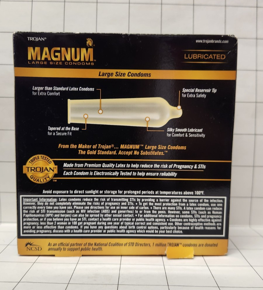 Trojan Magnum Value Pack 36 Lubricated Large Size Latex Condoms EX 2030-01-01 OR