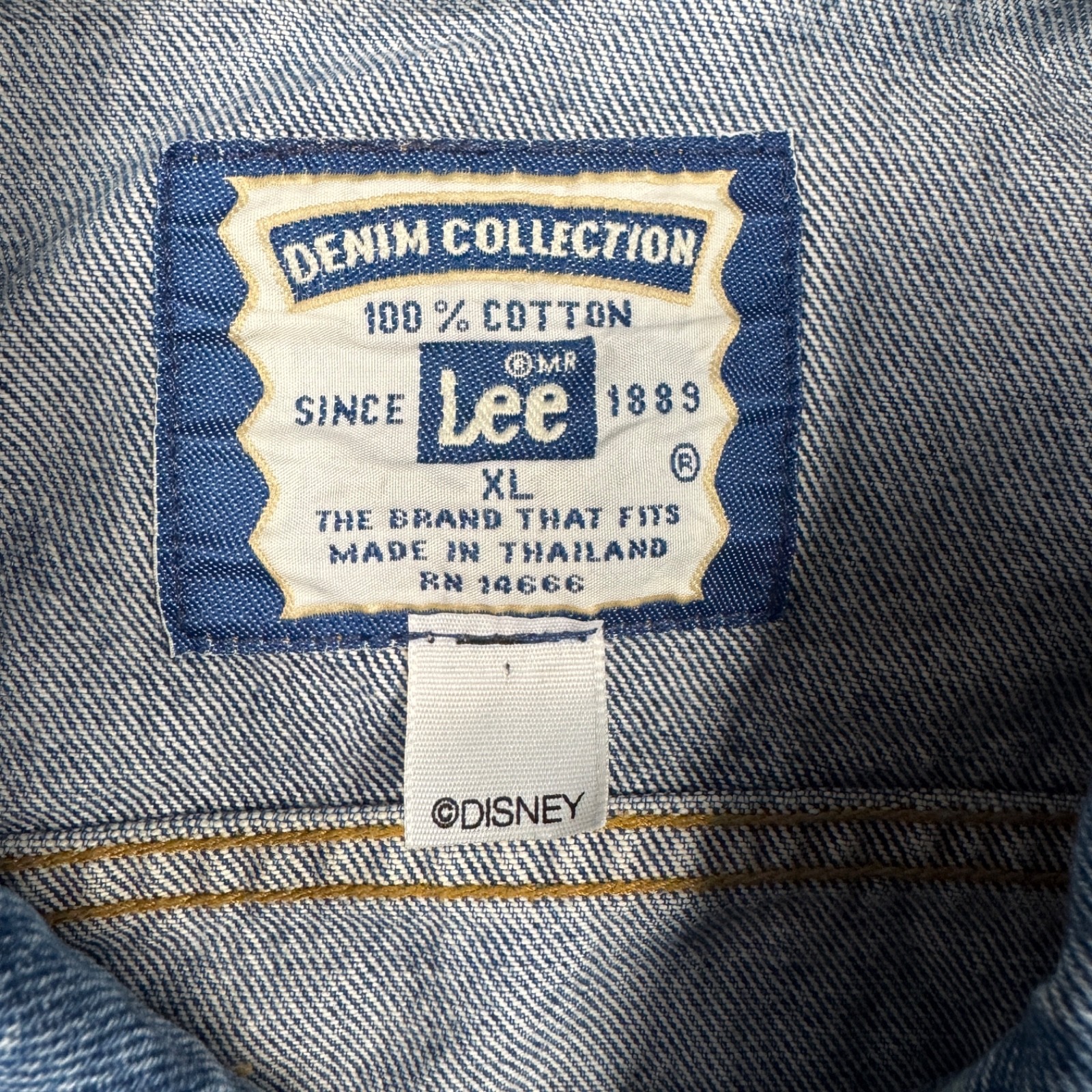 Vintage Lee Disney MGM Studios Mickey Mouse Denim Jacket Mens XL Embroidered