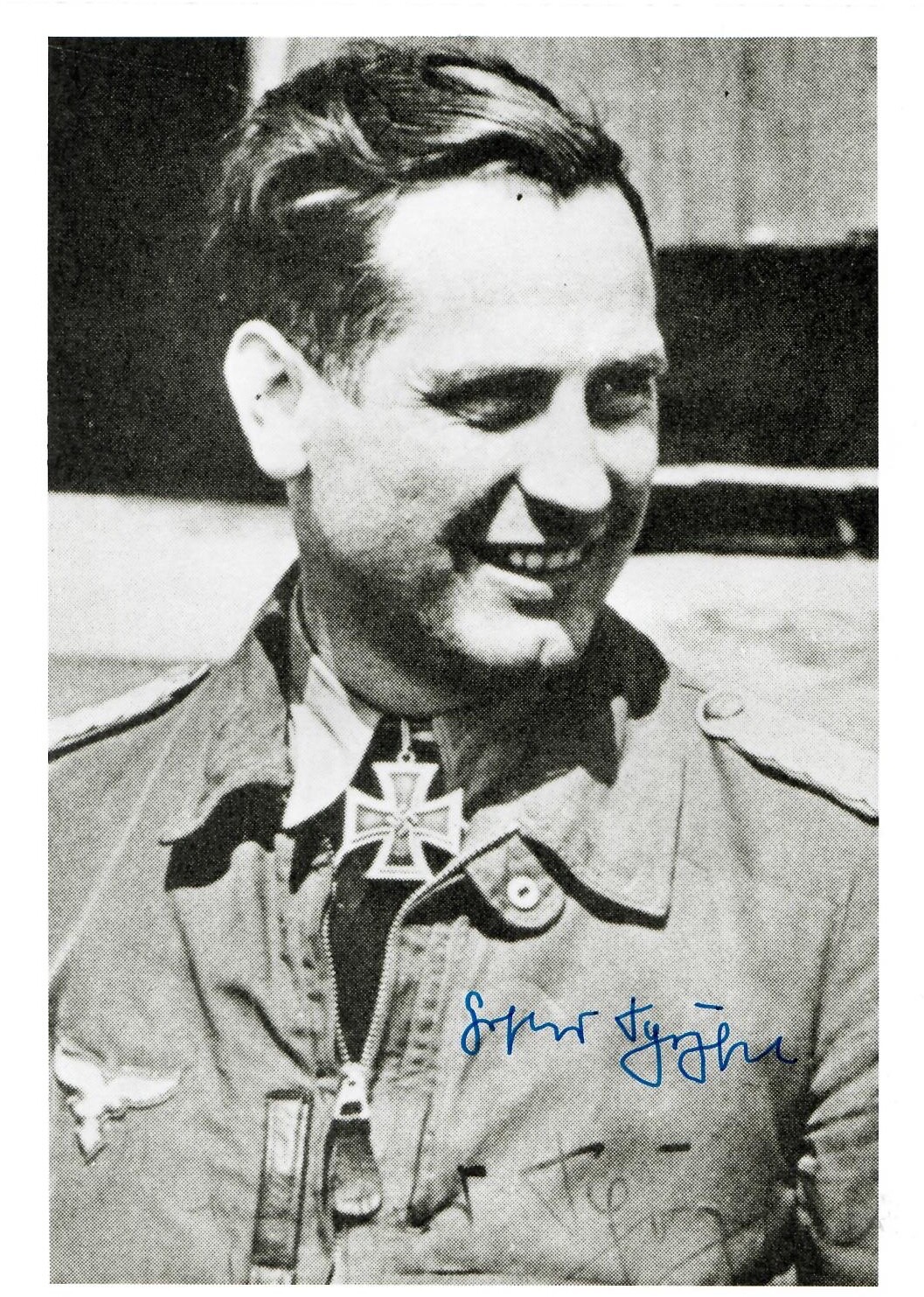 Gerhard Schopfel Signed 8x10 Photograph (d) WWII German Ace 45 V