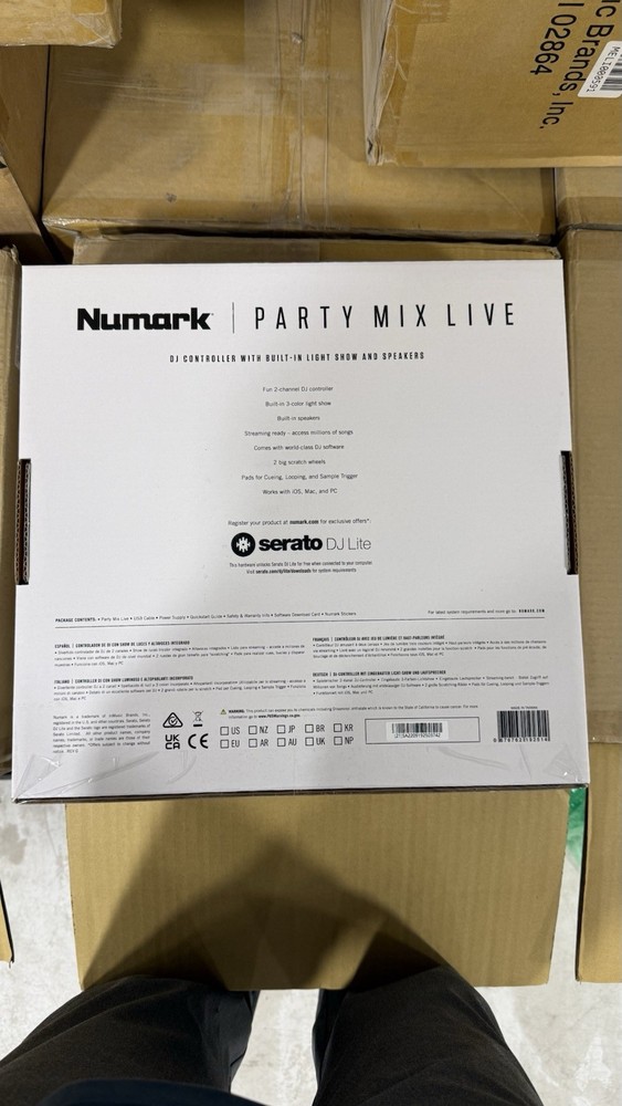 Numark Party Mix Live Double Deck Controller Built-in Speakers Light Show USB